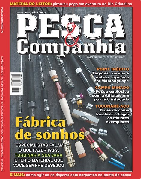 Capa de revista Pesca e Companhia com trabalho da CBM - Fabrica de sonhos